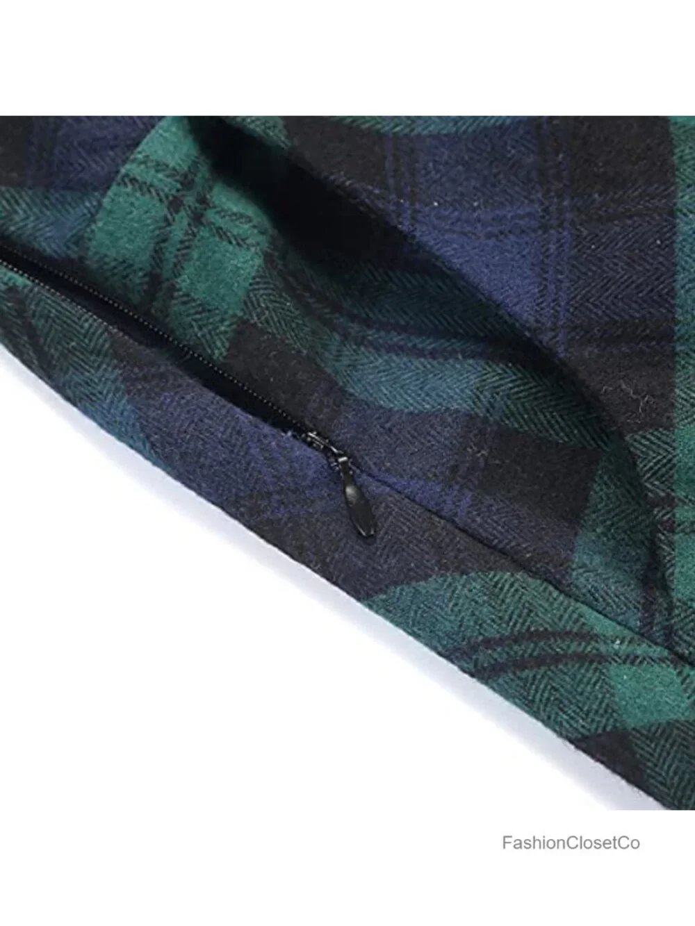 Women's High Waist Plaid A-Line Midi Skirt with Pockets